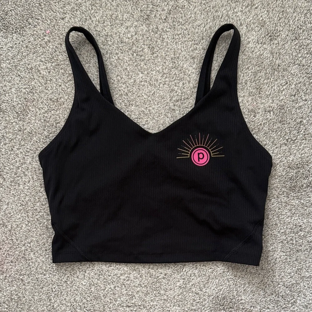 Black Crop Top with Pure Barre Logo - Picture 1 of 2